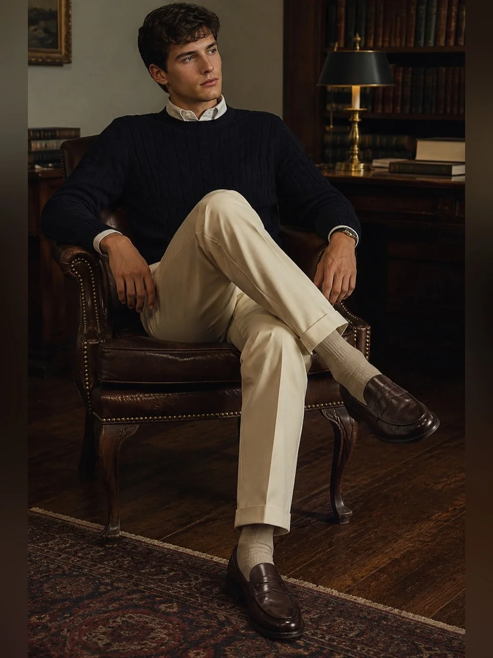 Dark Academia Penny Loafers | Polo Ralph Lauren Heritage Leather Slip Ons
